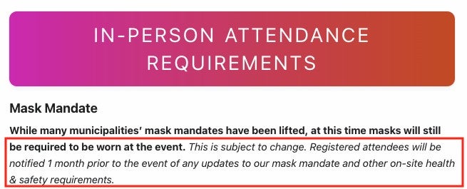 In-person attendance requirements