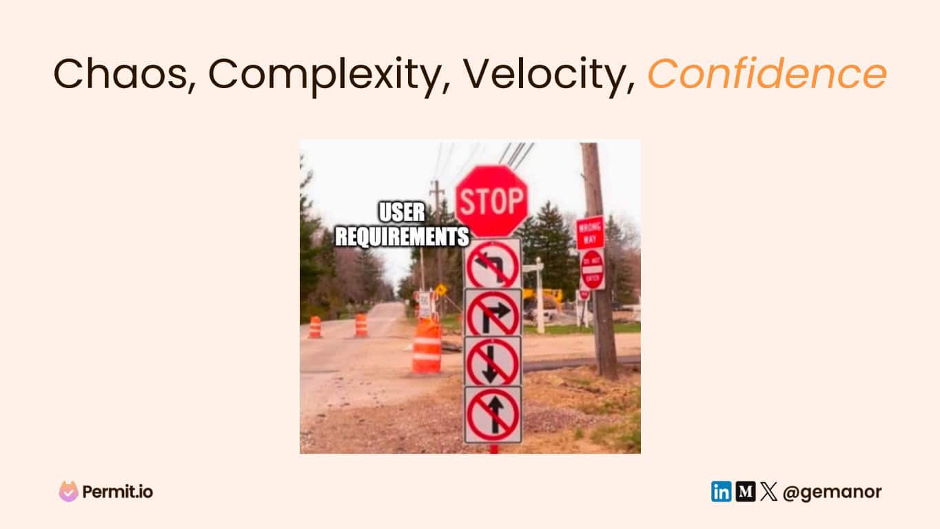 Picture showing STOP signs for user requirements on confidence