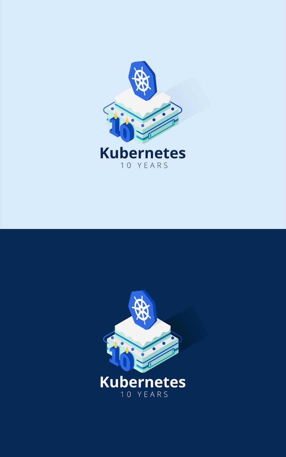 10 year anniversary Kubernetes logo