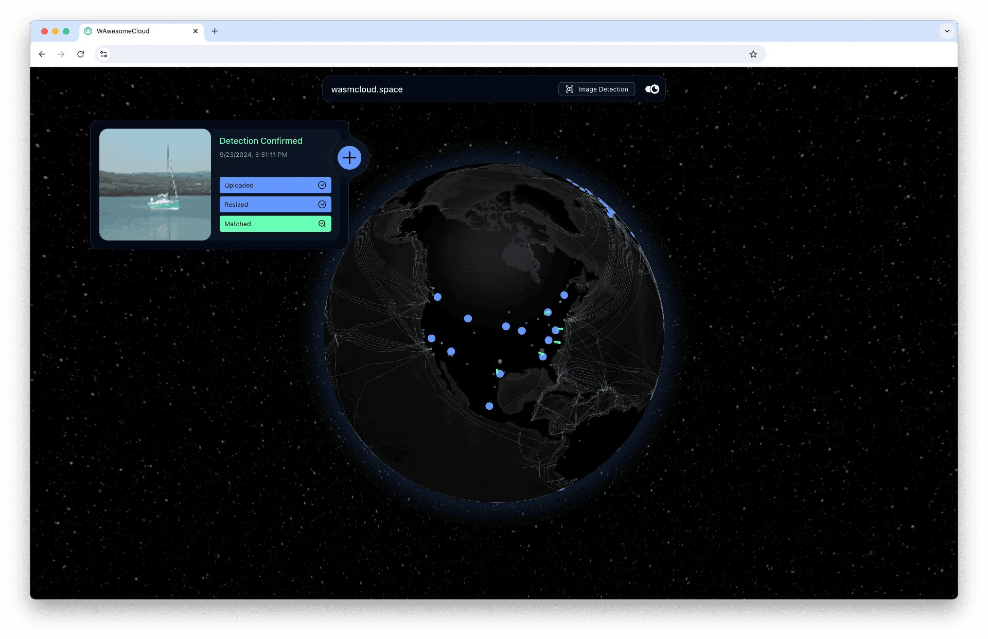 Fig 5. An example of wasmCloud as a terrestrial and celestial compute mesh for highly distributed use cases.