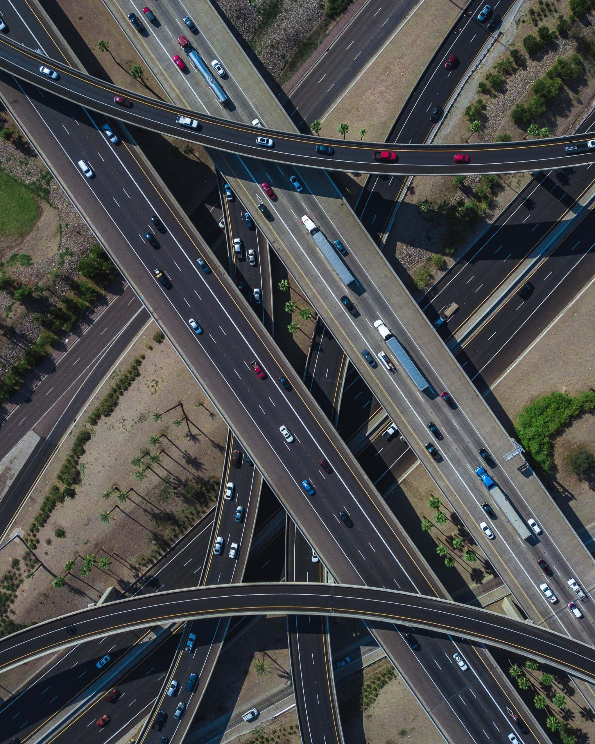 highway with trucks